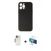 MARSİLYAN™- iPhone 12 Pro Max Kılıf Yadigar Klasik - Siyah 3D Antistatik Seramik Nano Ekran Koruyucu + Shine Kamera Lens - GD