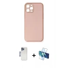 MARSİLYAN™- iPhone 12 Pro Max Kılıf Yadigar Klasik - Siyah 3D Antistatik Seramik Nano Ekran Koruyucu + Shine Kamera Lens - LT