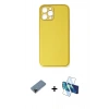 MARSİLYAN™- iPhone 12 Pro Max Kılıf Yadigar Klasik - Siyah 3D Antistatik Seramik Nano Ekran Koruyucu + Siyah Shine Kamera Lens Koruma Cam