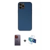 MARSİLYAN™- iPhone 12 Pro Max Kılıf Yadigar Klasik - Siyah 3D Antistatik Seramik Nano Ekran Koruyucu + Neon Fosforlu Kamera Lens - TU