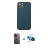 MARSİLYAN™- iPhone 12 Pro Max Kılıf Yadigar Klasik - Siyah 3D Antistatik Seramik Nano Ekran Koruyucu + Neon Fosforlu Kamera Lens - TU
