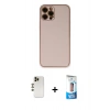 MARSİLYAN™- iPhone 12 Pro Max Kılıf Yadigar Klasik - Siyah 5D Eko Cam Ekran Koruyucu + Shine Kamera Lens - GD