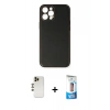 MARSİLYAN™- iPhone 12 Pro Max Kılıf Yadigar Klasik - Siyah 5D Eko Cam Ekran Koruyucu + Shine Kamera Lens - GD