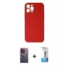 MARSİLYAN™- iPhone 12 Pro Max Kılıf Yadigar Klasik - Siyah 5D Eko Cam Ekran Koruyucu + Neon Fosforlu Kamera Lens - TU