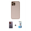 MARSİLYAN™- iPhone 12 Pro Max Kılıf Yadigar Klasik - Siyah 5D Eko Cam Ekran Koruyucu + Neon Fosforlu Kamera Lens - TU