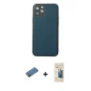 MARSİLYAN™- iPhone 12 Pro Max Kılıf Yadigar Klasik - Siyah 6D Mat Seramik Hayalet Nano Ekran Koruyucu + Shine Kamera Lens Koruma Cam - GD