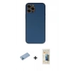 MARSİLYAN™- iPhone 12 Pro Max Kılıf Yadigar Klasik - Siyah 6D Mat Seramik Hayalet Nano Ekran Koruyucu + Mavi Shine Kamera Lens Koruma Cam