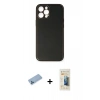 MARSİLYAN™- iPhone 12 Pro Max Kılıf Yadigar Klasik - Siyah 6D Mat Seramik Hayalet Nano Ekran Koruyucu + Mavi Shine Kamera Lens Koruma Cam