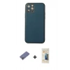 MARSİLYAN™- iPhone 12 Pro Max Kılıf Yadigar Klasik - Siyah 6D Mat Seramik Hayalet Nano Ekran Koruyucu + Metal Kamera Lens Koruma Cam - GD