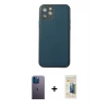 MARSİLYAN™- iPhone 12 Pro Max Kılıf Yadigar Klasik - Siyah 6D Mat Seramik Hayalet Nano Ekran Koruyucu + Neon Fosforlu Kamera Lens - MI
