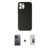 MARSİLYAN™- iPhone 12 Pro Max Kılıf Yadigar Klasik - Siyah 6D Mat Seramik Hayalet Nano Ekran Koruyucu + Neon Fosforlu Kamera Lens - MI