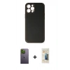 MARSİLYAN™- iPhone 12 Pro Max Kılıf Yadigar Klasik - Siyah 6D Mat Seramik Hayalet Nano Ekran Koruyucu + Neon Fosforlu Kamera Lens - YL