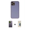 MARSİLYAN™- iPhone 12 Pro Max Kılıf Yadigar Klasik - Siyah 6D Mat Seramik Hayalet Nano Ekran Koruyucu + Neon Fosforlu Kamera Lens - YL