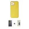 MARSİLYAN™- iPhone 12 Pro Max Kılıf Yadigar Klasik - Siyah 6D Mat Seramik Hayalet Nano Ekran Koruyucu + Neon Fosforlu Kamera Lens - YL