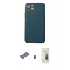 MARSİLYAN™- iPhone 12 Pro Max Kılıf Yadigar Klasik - Siyah 6D Mat Seramik Hayalet Nano Ekran Koruyucu + Renkli Kamera Lens Koruma Cam - PE