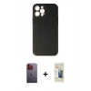 MARSİLYAN™- iPhone 12 Pro Max Kılıf Yadigar Klasik - Siyah 6D Mat Seramik Hayalet Nano Ekran Koruyucu + Neon Fosforlu Kamera Lens - TU