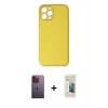 MARSİLYAN™- iPhone 12 Pro Max Kılıf Yadigar Klasik - Siyah 6D Mat Seramik Hayalet Nano Ekran Koruyucu + Neon Fosforlu Kamera Lens - TU
