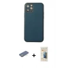 MARSİLYAN™- iPhone 12 Pro Max Kılıf Yadigar Klasik - Siyah 6D Mat Seramik Hayalet Nano Ekran Koruyucu + Renkli Kamera Lens Koruma Cam - YL