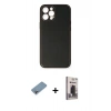 MARSİLYAN™- iPhone 12 Pro Max Kılıf Yadigar Klasik - Siyah Bilvis Hayalet Cam Ekran Koruyucu + Shine Kamera Lens Koruma Cam - GI