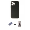 MARSİLYAN™- iPhone 12 Pro Max Kılıf Yadigar Klasik - Siyah Bilvis Hayalet Cam Ekran Koruyucu + Metal Kamera Lens Koruma Cam - GD