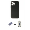 MARSİLYAN™- iPhone 12 Pro Max Kılıf Yadigar Klasik - Siyah Bilvis Hayalet Cam Ekran Koruyucu + Metal Kamera Lens Koruma Cam - GD