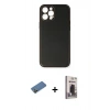 MARSİLYAN™- iPhone 12 Pro Max Kılıf Yadigar Klasik - Siyah Bilvis Hayalet Cam Ekran Koruyucu + Shine Kamera Lens Koruma Cam - GD