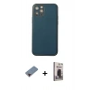MARSİLYAN™- iPhone 12 Pro Max Kılıf Yadigar Klasik - Siyah Bilvis Hayalet Cam Ekran Koruyucu + Metal Kamera Lens Koruma Cam - KI