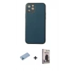 MARSİLYAN™- iPhone 12 Pro Max Kılıf Yadigar Klasik - Siyah Bilvis Hayalet Cam Ekran Koruyucu + Shine Kamera Lens Koruma Cam - MI