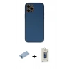 MARSİLYAN™- iPhone 12 Pro Max Kılıf Yadigar Klasik - Siyah Bilvis Hayalet Cam Ekran Koruyucu + Mavi Shine Kamera Lens Koruma Cam