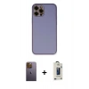 MARSİLYAN™- iPhone 12 Pro Max Kılıf Yadigar Klasik - Siyah Bilvis Hayalet Cam Ekran Koruyucu + Neon Fosforlu Kamera Lens - SI