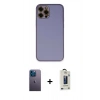 MARSİLYAN™- iPhone 12 Pro Max Kılıf Yadigar Klasik - Siyah Bilvis Hayalet Cam Ekran Koruyucu + Neon Fosforlu Kamera Lens - MI