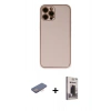 MARSİLYAN™- iPhone 12 Pro Max Kılıf Yadigar Klasik - Siyah Bilvis Hayalet Cam Ekran Koruyucu + Renkli Kamera Lens Koruma Cam - PE