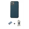 MARSİLYAN™- iPhone 12 Pro Max Kılıf Yadigar Klasik - Siyah Bilvis Hayalet Cam Ekran Koruyucu + Shine Kamera Lens Koruma Cam - PE