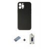 MARSİLYAN™- iPhone 12 Pro Max Kılıf Yadigar Klasik - Siyah Bilvis Hayalet Cam Ekran Koruyucu + Shine Kamera Lens Koruma Cam - PE