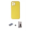 MARSİLYAN™- iPhone 12 Pro Max Kılıf Yadigar Klasik - Siyah Bilvis Hayalet Cam Ekran Koruyucu + Renkli Kamera Lens Koruma Cam - SI