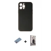 MARSİLYAN™- iPhone 12 Pro Max Kılıf Yadigar Klasik - Siyah Bilvis Hayalet Cam Ekran Koruyucu + Shine Kamera Lens Koruma Cam - PE