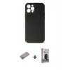 MARSİLYAN™- iPhone 12 Pro Max Kılıf Yadigar Klasik - Siyah Bilvis Hayalet Cam Ekran Koruyucu + Shine Kamera Lens Koruma Cam - SABE