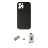 MARSİLYAN™- iPhone 12 Pro Max Kılıf Yadigar Klasik - Siyah Bilvis Hayalet Cam Ekran Koruyucu + Shine Kamera Lens Koruma Cam - SABE