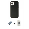 MARSİLYAN™- iPhone 12 Pro Max Kılıf Yadigar Klasik - Siyah Bilvis Hayalet Cam Ekran Koruyucu + Shine Kamera Lens Koruma Cam - SH