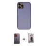 MARSİLYAN™- iPhone 12 Pro Max Kılıf Yadigar Klasik - Siyah Bilvis Hayalet Cam Ekran Koruyucu + Neon Fosforlu Kamera Lens - TU