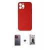 MARSİLYAN™- iPhone 12 Pro Max Kılıf Yadigar Klasik - Siyah Bilvis Hayalet Cam Ekran Koruyucu + Neon Fosforlu Kamera Lens - TU