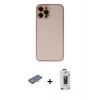 MARSİLYAN™- iPhone 12 Pro Max Kılıf Yadigar Klasik - Siyah Bilvis Hayalet Cam Ekran Koruyucu + Renkli Kamera Lens Koruma Cam - TU