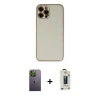 MARSİLYAN™- iPhone 12 Pro Max Kılıf Yadigar Klasik - Siyah Bilvis Hayalet Cam Ekran Koruyucu + Neon Fosforlu Kamera Lens - YL