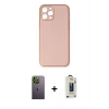MARSİLYAN™- iPhone 12 Pro Max Kılıf Yadigar Klasik - Siyah Bilvis Hayalet Cam Ekran Koruyucu + Neon Fosforlu Kamera Lens - YL