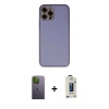 MARSİLYAN™- iPhone 12 Pro Max Kılıf Yadigar Klasik - Siyah Bilvis Hayalet Cam Ekran Koruyucu + Neon Fosforlu Kamera Lens - YL