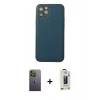 MARSİLYAN™- iPhone 12 Pro Max Kılıf Yadigar Klasik - Siyah Bilvis Hayalet Cam Ekran Koruyucu + Neon Fosforlu Kamera Lens - YL