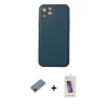 MARSİLYAN™- iPhone 12 Pro Max Kılıf Yadigar Klasik - Siyah Joko 5D Cam + Metal Kamera Lens Koruma Cam - KI