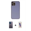 MARSİLYAN™- iPhone 12 Pro Max Kılıf Yadigar Klasik - Siyah Joko 5D Cam + Neon Fosforlu Kamera Lens - MI