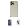 MARSİLYAN™- iPhone 12 Pro Max Kılıf Yadigar Klasik - Siyah Joko 5D Cam + Neon Fosforlu Kamera Lens - MI