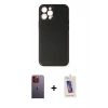 MARSİLYAN™- iPhone 12 Pro Max Kılıf Yadigar Klasik - Siyah Joko 5D Cam + Neon Fosforlu Kamera Lens - TU